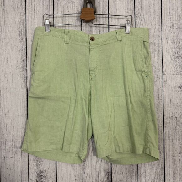 Tommy Bahama Other - Tommy Bahama Men's W36 Lime Green Linen Blend Flat Front Bermuda Shorts
